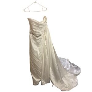 Essense Australia Wedding Dress Cream Beaded Strapless‎ Lace Up Back